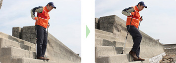 ノルディックウォーキングの階段の歩き方