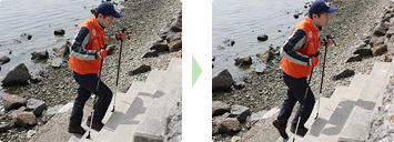 ノルディックウォーキングの階段の歩き方